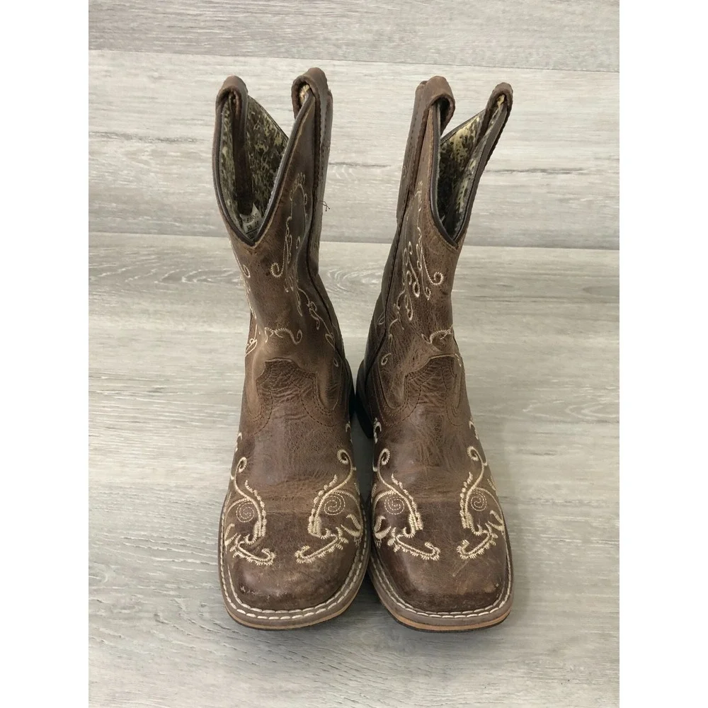 Smoky Mountain Girls Brown Leather Western Cowboy 2 Youth Rodeo Country‎ Gift